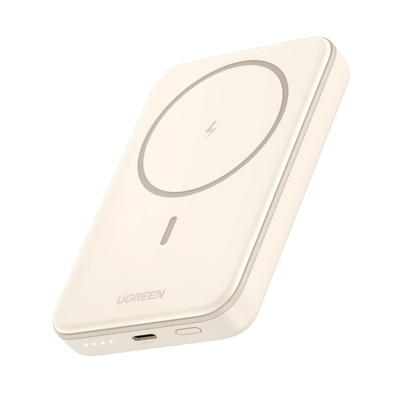 Power Bank MagSafe de 10000mAh | 20W | Carga Inalámbrica y por Cable USBC | Sistema de Protección Inteligente | Tecnología de Carga Rápida | Ultra Delgado | Ultra ligero | Compatible con iPhone 15/14/13/12 | Color Beige