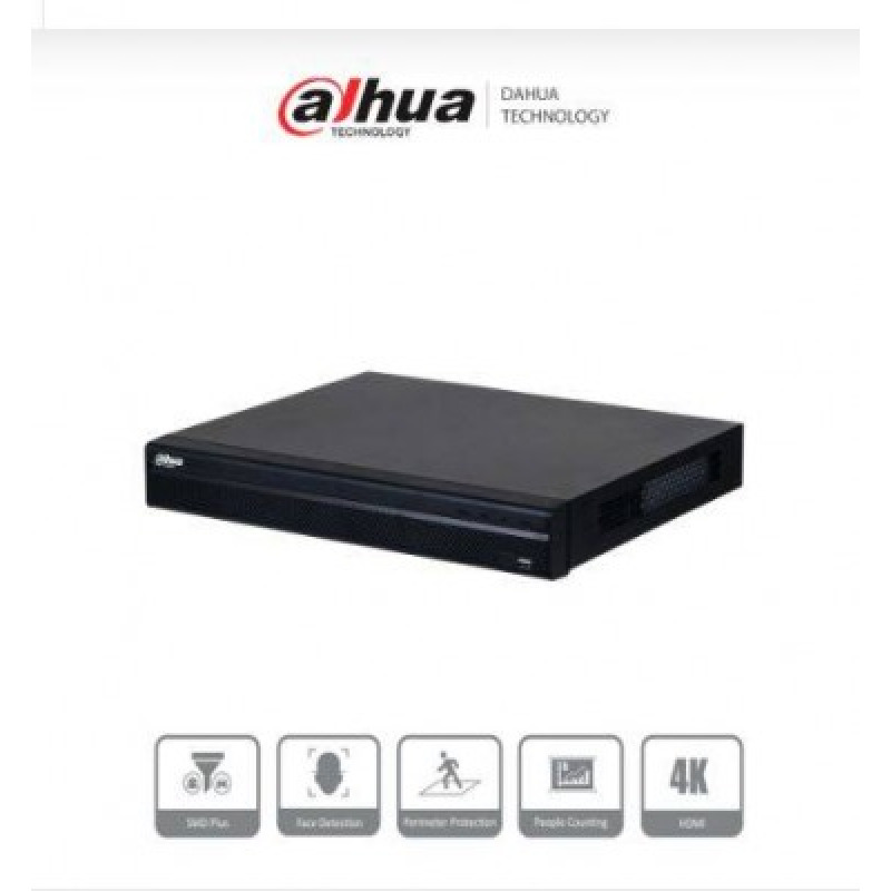 DAHUA DHI-NVR4232-16P-4KS3 NVR de 8 Megapixeles/ 4k/ 32 Canales IP/ 16 Puertos PoE/ Rendimiento de 160 Mbps/ Smart H.265+/ 2 Bahias de Disco Duro/ 4&2 E&S de Alarma/ Soporta Camaras WizSense/ 2 canales SMD Plus image 3
