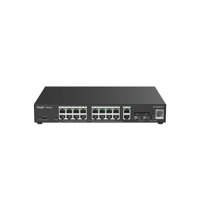 Switch L2 Administrable PoE con 16 puertos Gigabit PoE 8023af/at  2 SFP para fibra 1Gb gestión gratuita desde la nube 240w image 3