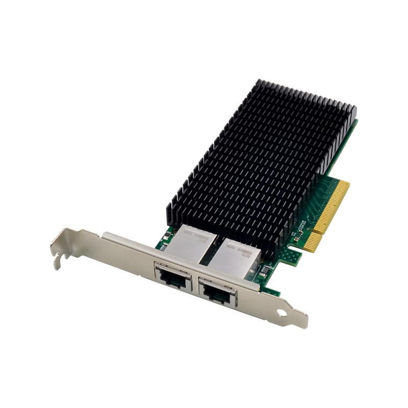 Adaptador PCI Express 3.0 x8 X-Media XM-XM-NA6821 con 2 puertos RJ45 gigabit/megabit hasta 10Gbps LED indicador de enlace