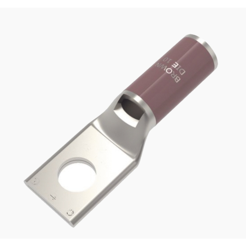 Zapata Terminal de Compresión de Cobre Electrolítico Estañado de Cañón Corto para Tornillo de 1/2 y Calibre 2 AWG