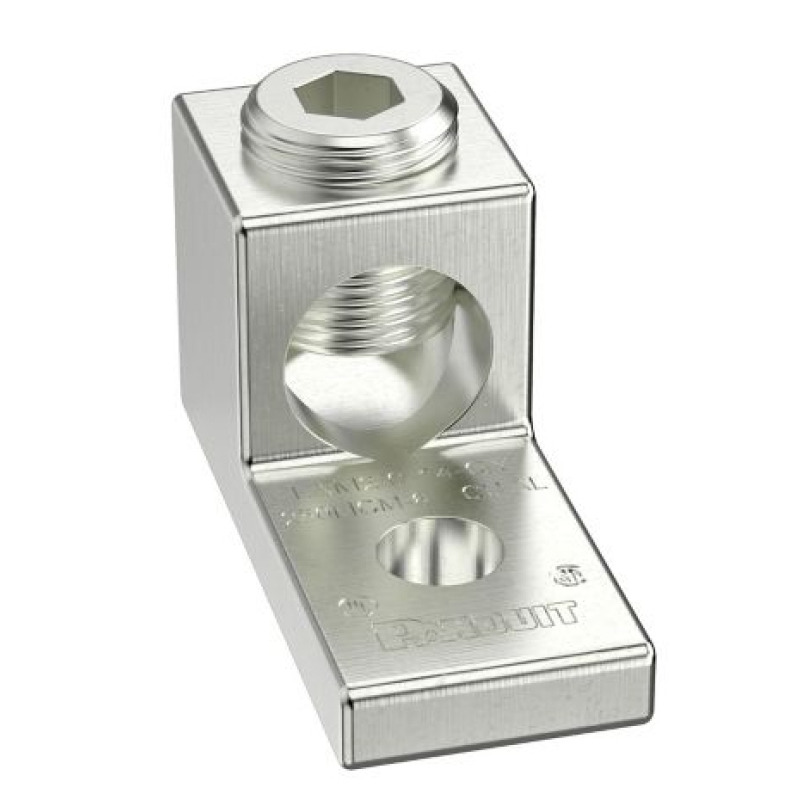 Terminal tipo Lengüeta Recta de Aluminio con Agujero 1/4 y Barril para Cable 14  2/0 AWG
