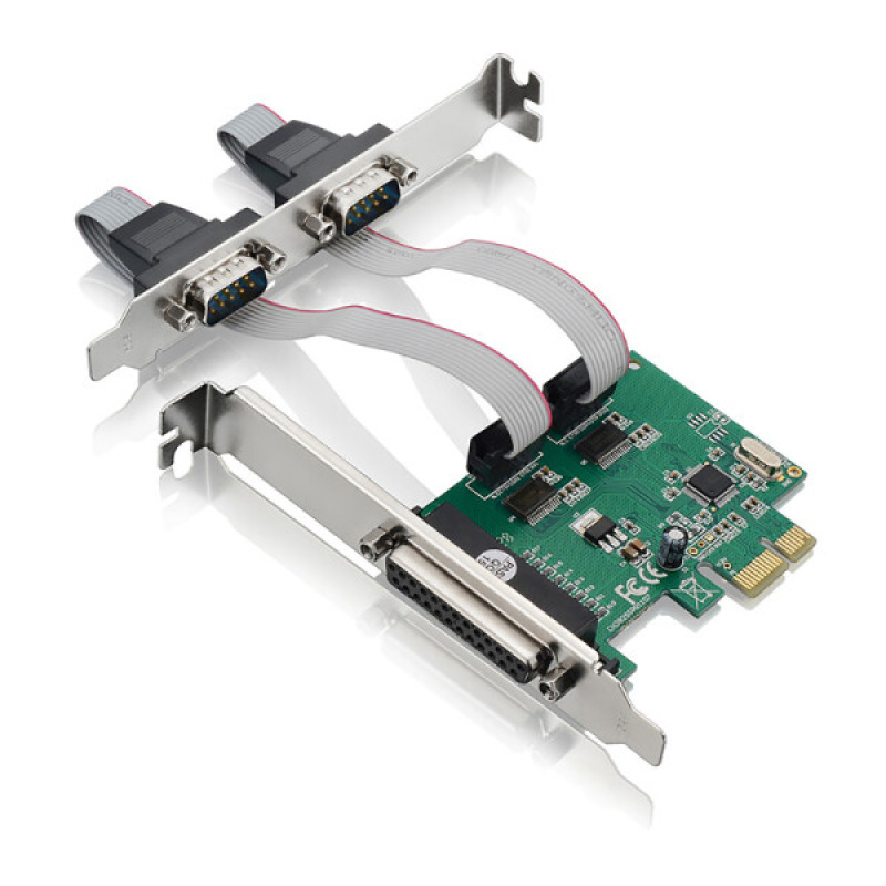 Tarjeta PCI Express X-Media  XM-PEX-1P2S con 2 puertos seriales DB9 RS232 y 1 puerto paralelo DB25 IEEE 1284 standard