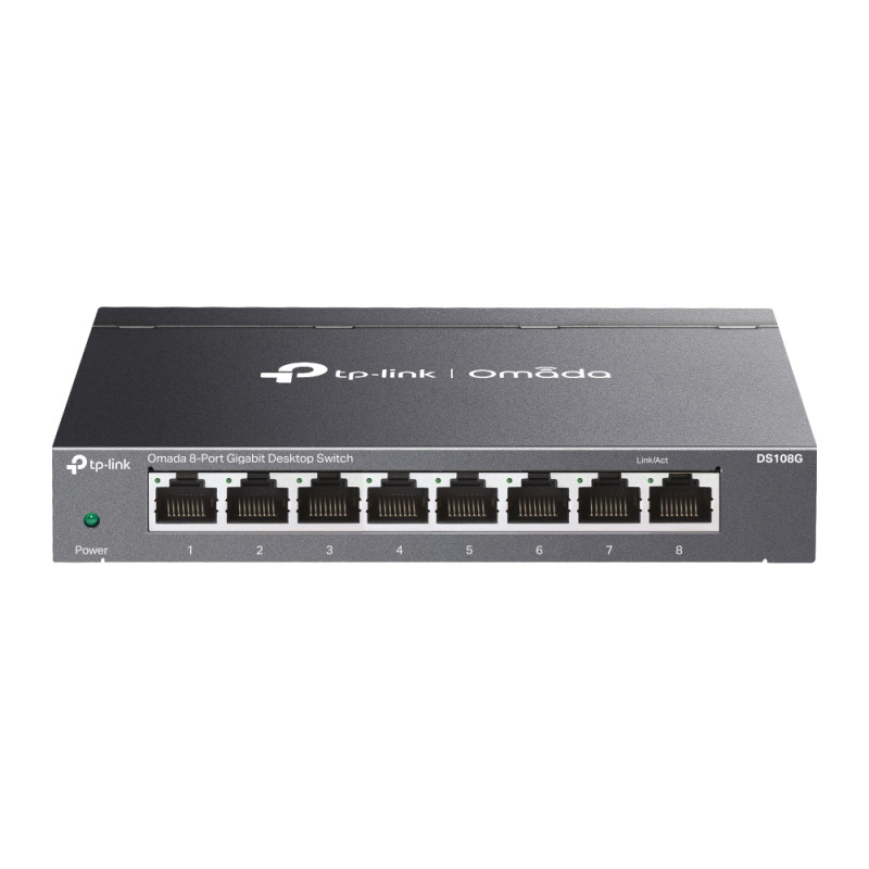 Switch TP-Link Omada DS108G metálico escritorio 8 puertos gigabit 10/100/1000M no administrable Auto-MDI/MDIX Green Ethernet