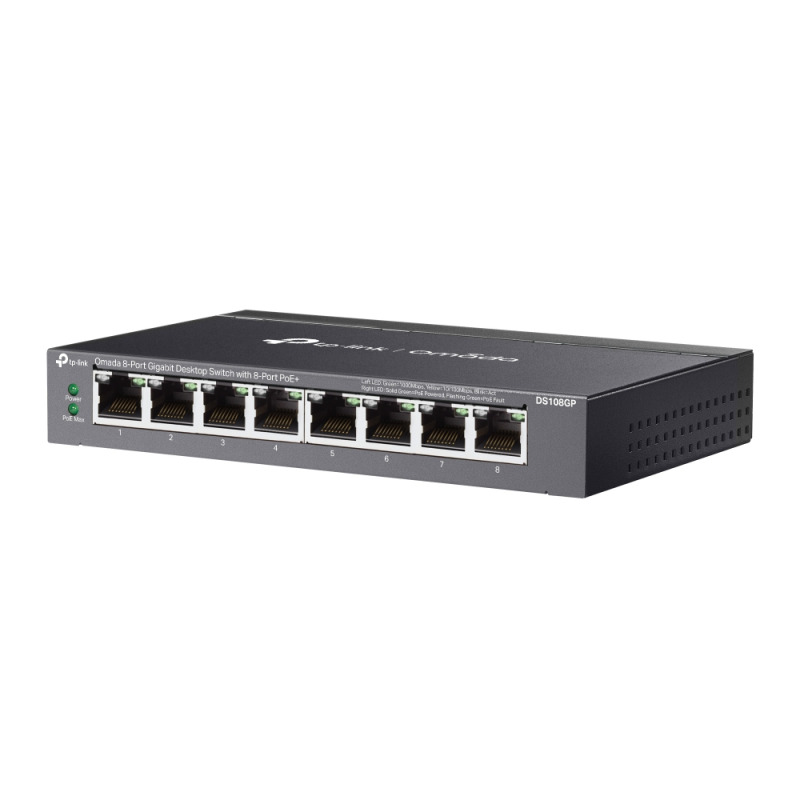 Switch TP-Link Omada DS108GP metálico escritorio/ montaje pared 8 puertos gigabit PoE+ 802.3af/at max. 64W no administrable image 2