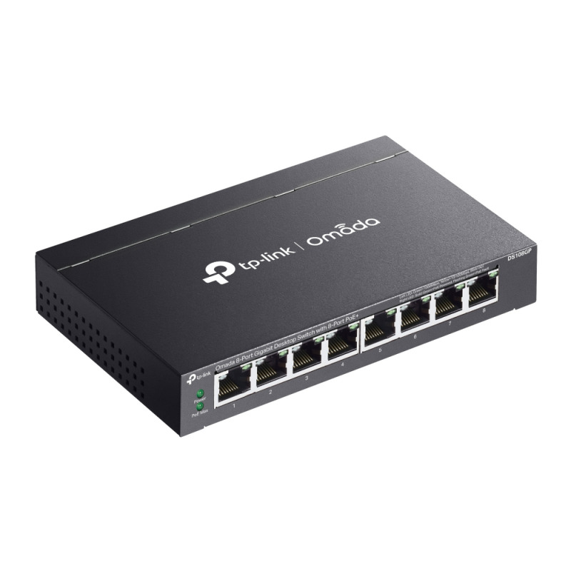 Switch TP-Link Omada DS108GP metálico escritorio/ montaje pared 8 puertos gigabit PoE+ 802.3af/at max. 64W no administrable image 4