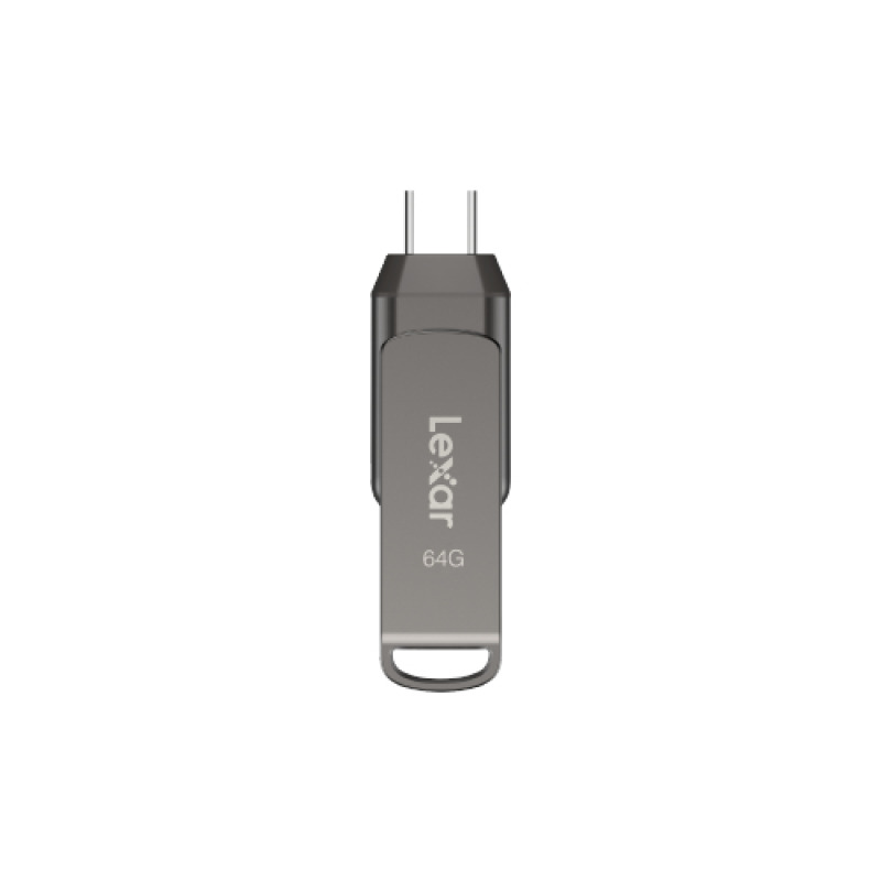 Lexar JumpDrive Dual Drive D400 unidad flash USB 64 GB USB Type-A / USB Type-C 3.2 Gen 1 (3.1 Gen 1) Plata