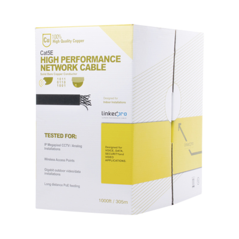 Bobina de cable de 305 m  1000 ft  Cat5e alto desempeño de color Gris UL para aplicaciones en video vigilancia redes de datos Uso Interior image 3