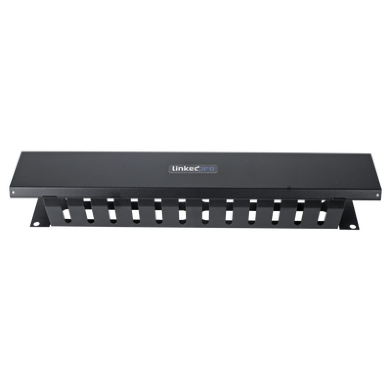Organizador de Cables Horizontal de 2U para Rack de 19 con Cubierta Metálica