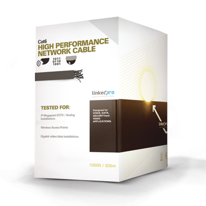 Cable Cat6 CALIBRE 23 Intemperie con GEL DOBLE CHAQUETA ETL UL color negro de 305 Metros para Climas EXTREMOS