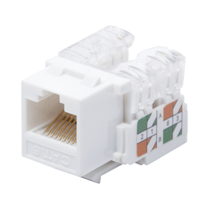 Módulo Jack Keystone Cat6 con terminación 110 Punchdown para faceplate  Color Blanco