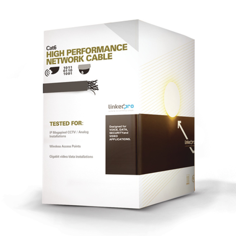 Bobina de Cable de 305 m 1000 ft Cat6 aleacción de Cobre y Aluminio CCA color Negro Versión Económica Uso en interior image 3