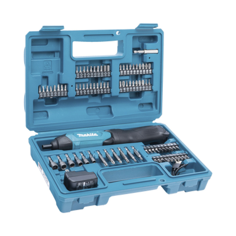 Atornillador Reversible Broquero 1/4 de 220 RPM con Cargador USB Incluye 81 Puntas image 2