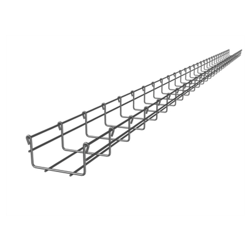 Charola Tipo Malla 54/100 mm Acabado Electro Zinc Hasta 86 Cables Cat6 Tramo de 3 Metros