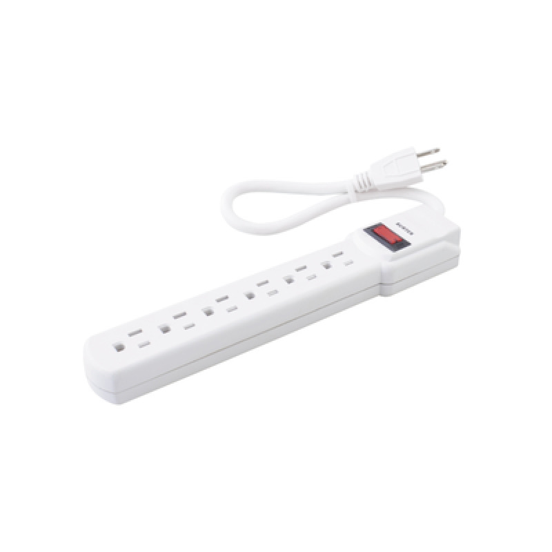 Multicontacto con cable 30 cm 6 tomas 127 Vca línea tierra neutro 15 A max