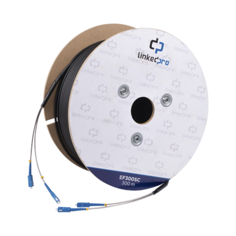 Carrete de Fibra Óptica Monomodo con Conectores SCSC Duplex Reforzada con Kevlar de 300 metros Para instalaciones subterráneas por tubería image 3