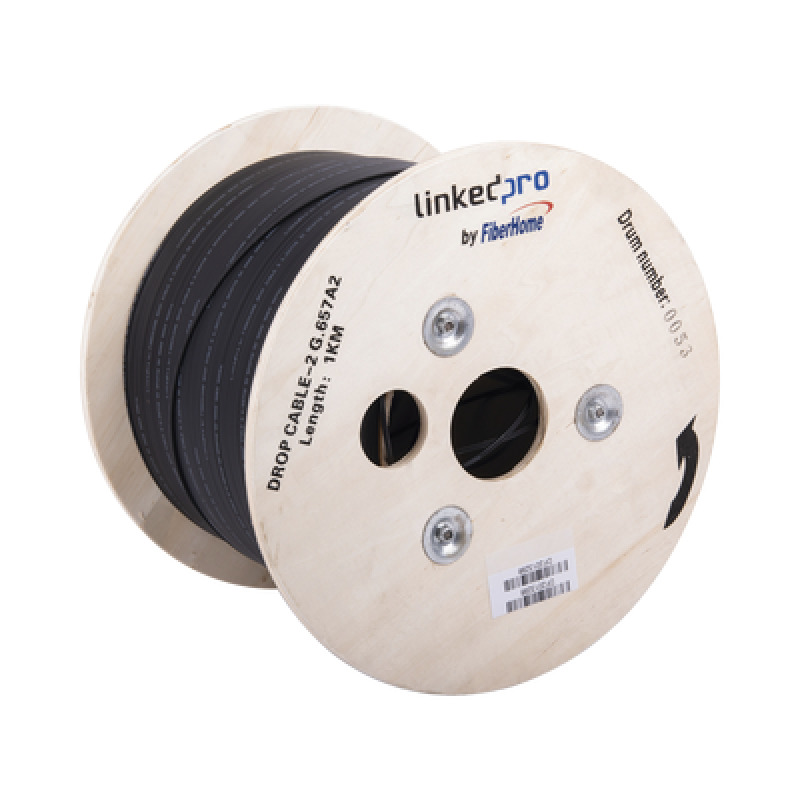 Carrete de 1 km de Fibra Óptica Drop Interior/Exterior G657A2 Monomodo de 2 hilos bifibra Diseñada para Fusionarse Dieléctrica Forro Negro  No Soporta Conectores Mecanicos image 3