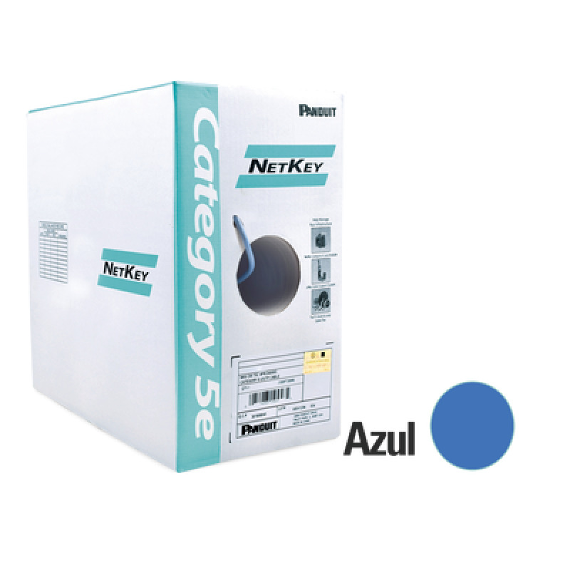 Bobina de cable UTP 305 m de Cobre NetKey Azul Categoría 5e 24 AWG PVC CM de 4 pares image 3