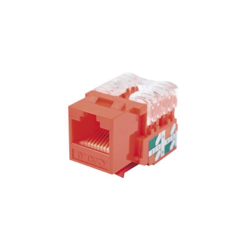 Módulo Jack Keystone Cat6 con terminación 110 Punchdown para faceplate  Color Rojo