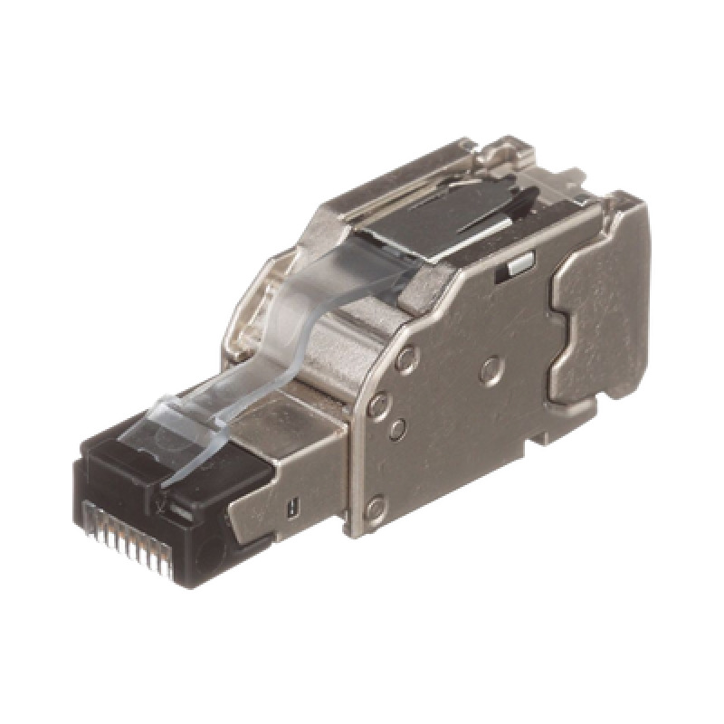 Plug RJ45 Blindado Instalación Recta Terminación en Campo Certificable Compatible con Cat5e Cat6 y Cat6A Color Plata image 3