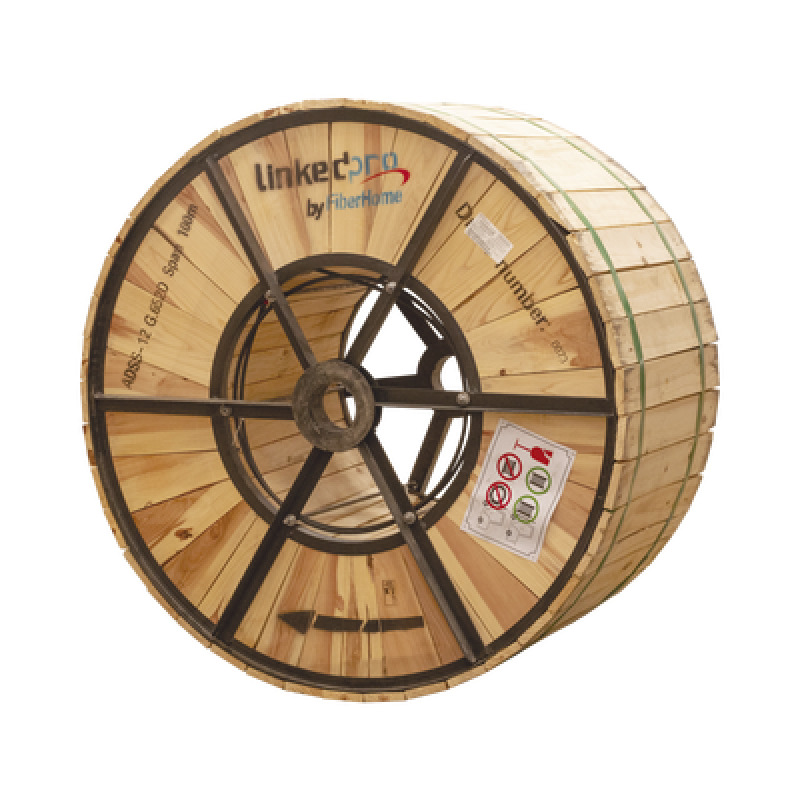 Carrete de 4 km de Fibra Óptica Aérea ADSS G652D Monomodo de 12 Hilos Exterior Span 100 Loose Tube image 2