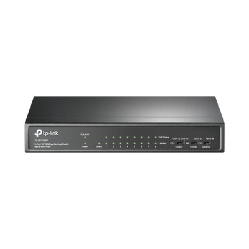 Switch PoE No Administrable / De Escritorio 9 puertos 10/100 Mbps / 8 puertos PoE af/at Inteligente / Presupuesto 65 W / Hasta 250 metros image 3