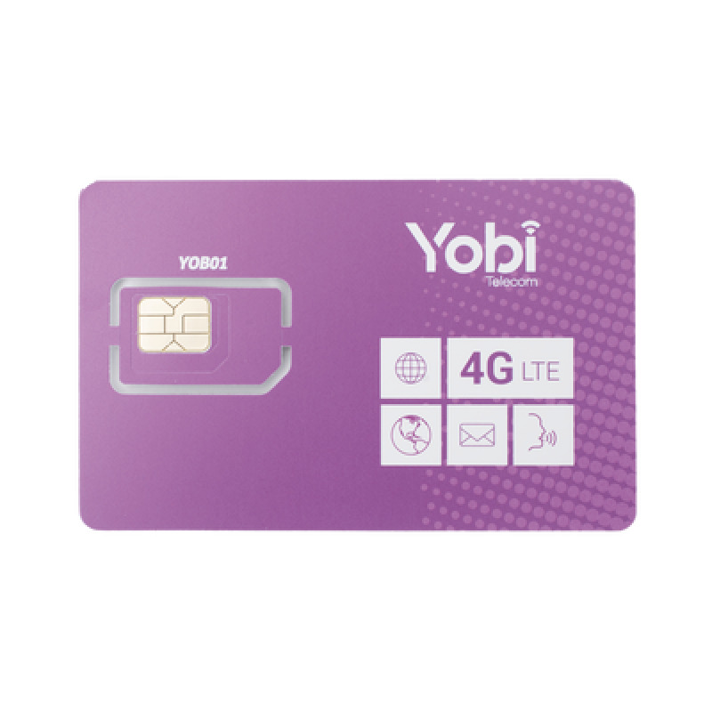 SIM Yobi para dispositivos móviles 3G/4G 1GB Mensual por 1 año de servicio solo datos