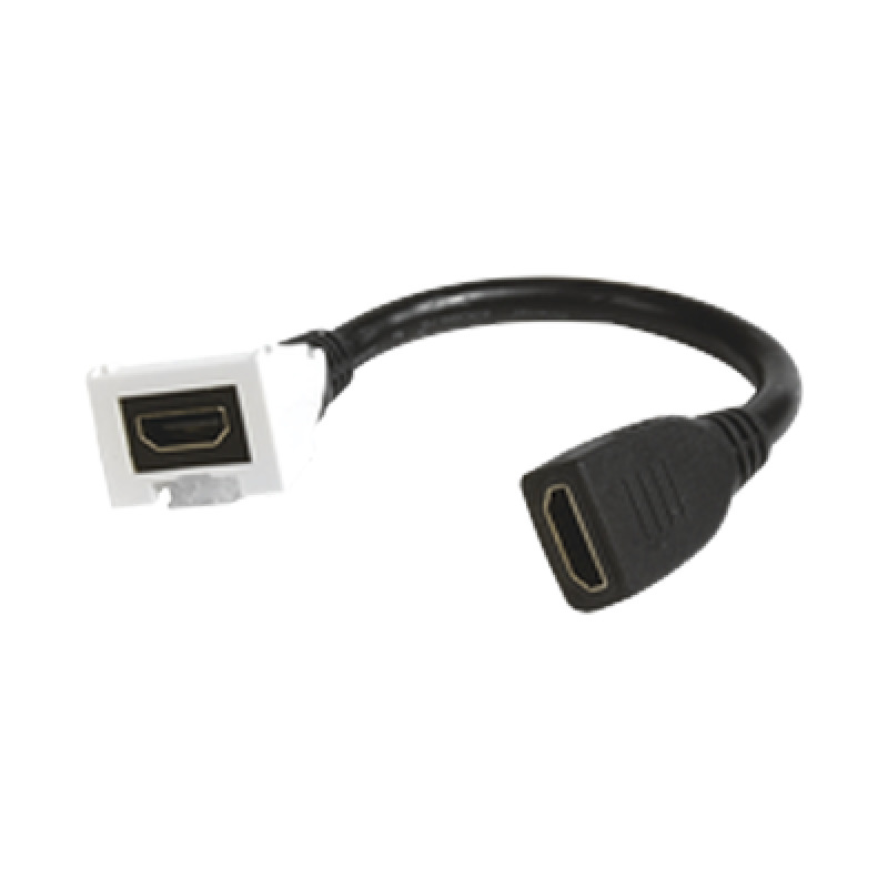 Adaptador HDMI con Pigtail HembraHembra Para vídeo 720 1080p 4K UHD Compatible con Faceplates MAX Siemon de 2 salidas Color Blanco image 3