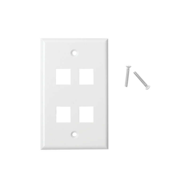 Placa de pared de 4 puertos Keystone Color Blanco