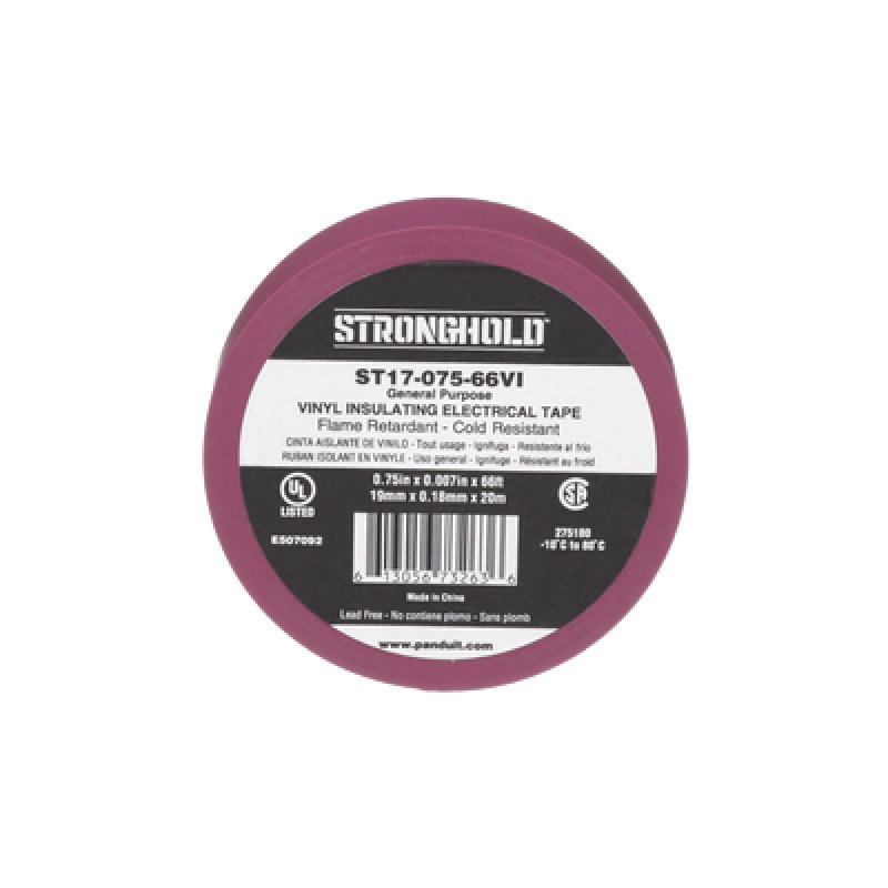 Cinta Eléctrica STRONGHOLD para Aislar de PVC Uso General Reparación y Mantenimiento Grosor de 018mm 7 mil Ancho de 19mm y 2012m de Largo Color Violeta image 3