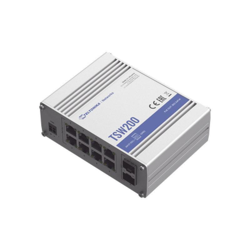 Switch Industrial NoAdministrable 8 puertos Gigabit PoE 8023af/at 2 puertos SFP