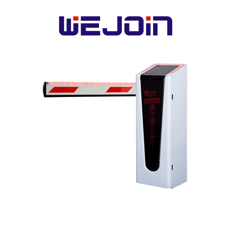 WEJOIN WJCB202VFHR24D - Barrera Vehicular Derecha Con Led y Display / Motor 24 VDC / Alto flujo / Brazo Rectangular de 4 Metros / Velocidad 2 Segundos / Dirección Ajustable