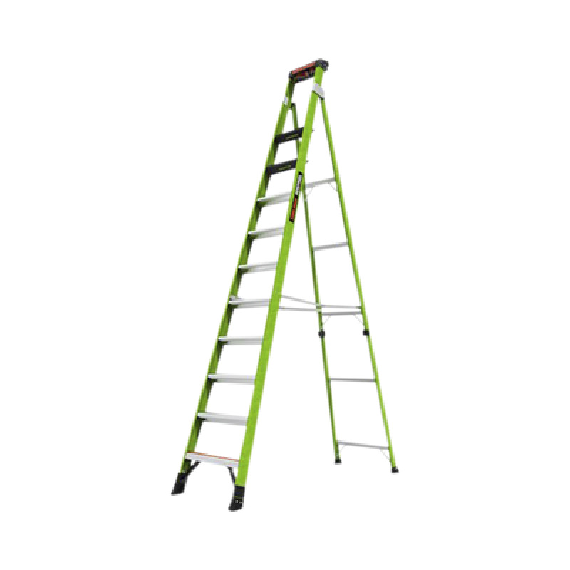 Escalera de 365 m Capacidad máxima de 170 Kg inclinada de fibra de vidrio con almohadilla de pared giratoria image 4