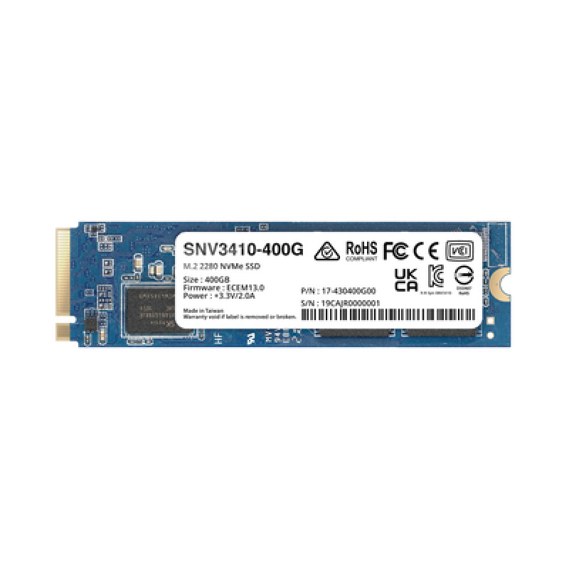 SSD 400GB NVMe M2 2280 diseñada para Synology NAS con ranuras M2 integradas