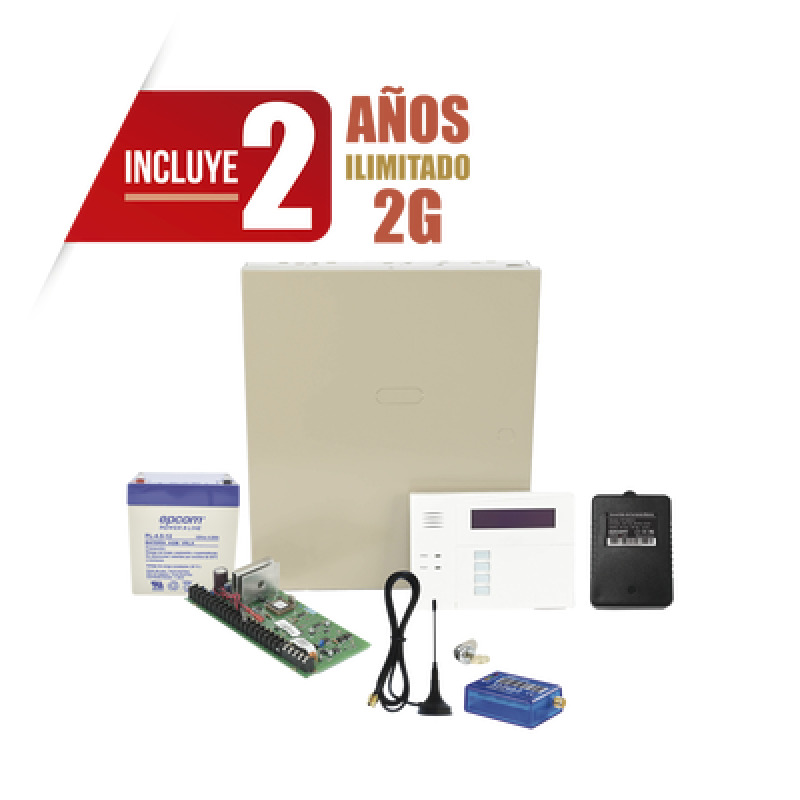 2 Años datos ILIMITADO INCLUIDO  Kit Vista48LA con comunicador MINI012G Teclado Gabinete Bateria y Transformador