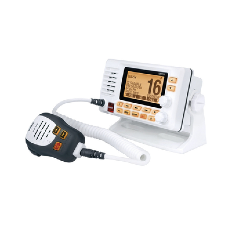 Radio Móvil Marino VHF color blanco con receptor de GPS integrado puerto de conexión NMEA 2000 25W de potencia de RF sumergible IPX8