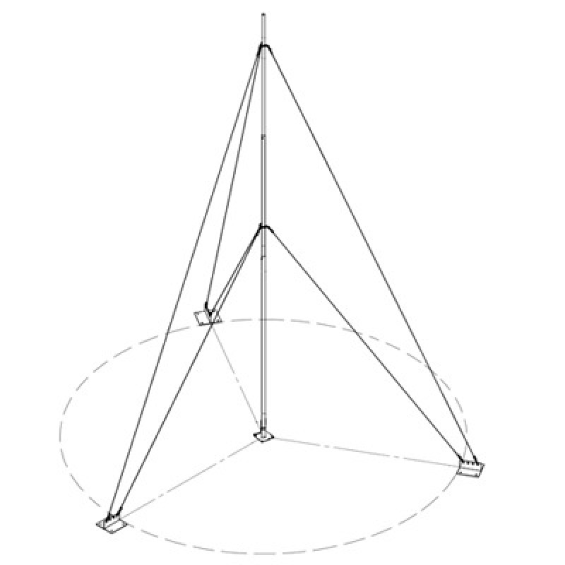 Kit con Mástil Telescópico de 3 m con Accesorios de Instalación No incluye retenida