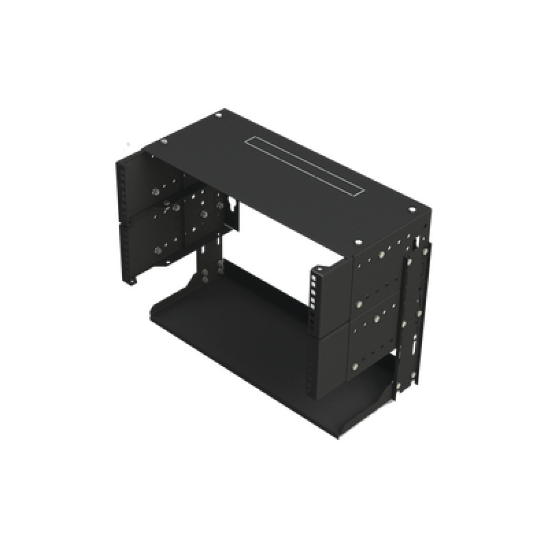 Rack Abierto de montaje en Pared de 19in 5 Unidades de rack Profundidad Ajustable 8 a 12 con Charola de Uso Múltiple image 4