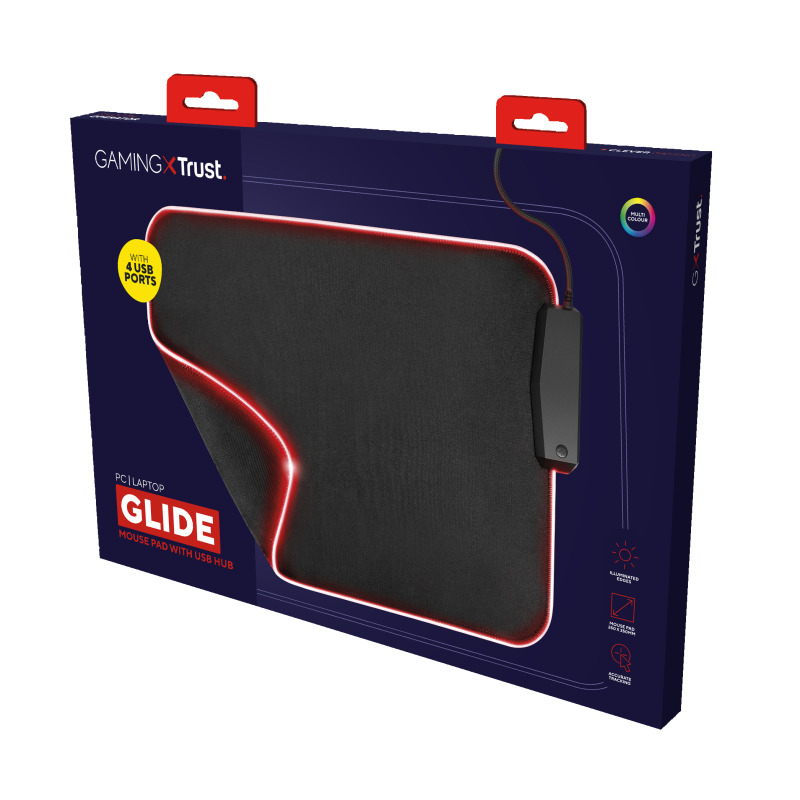 MOUSE PAD TRUST GXT (23646) 765 GLIDE FLEX RGB, BORDES CON ILUMINACION RGB, 4 USB+D66 image 4