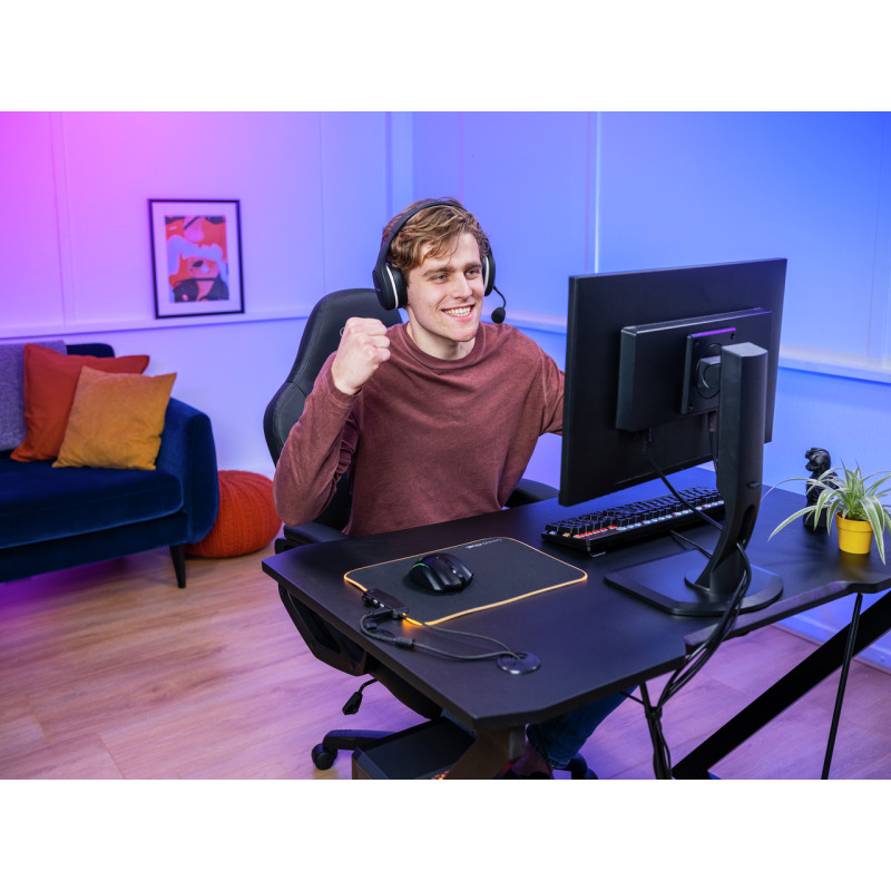 MOUSE PAD TRUST GXT (23646) 765 GLIDE FLEX RGB, BORDES CON ILUMINACION RGB, 4 USB+D66 image 6