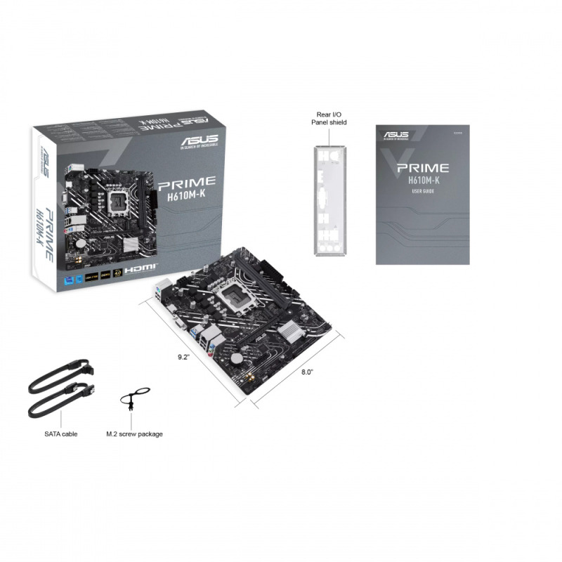 MOTHERBOARD ASUS (PRIME H610M-K) SOCKET 1700 12A,2*DDR5,HDMI,VGA,PCIE-4.0,MICRO ATX image 13