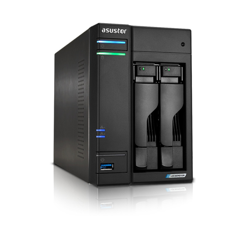 NAS ASUSTOR LOCKERSTOR 2 GEN2 (AS6702T), CPU CELER ON N5105, 4GB, 4 RANURAS M.2, 2 BAHIAS 3.5"/2.5" S
