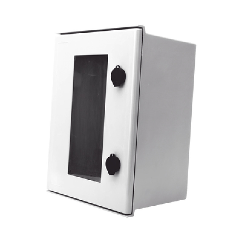 Gabinete de Poliéster IP65 Puerta Transparente Uso en Intemperie 300 x 400 x 200 mm con Placa Trasera Interior de Plástico Incluye Chapa y Llave image 3