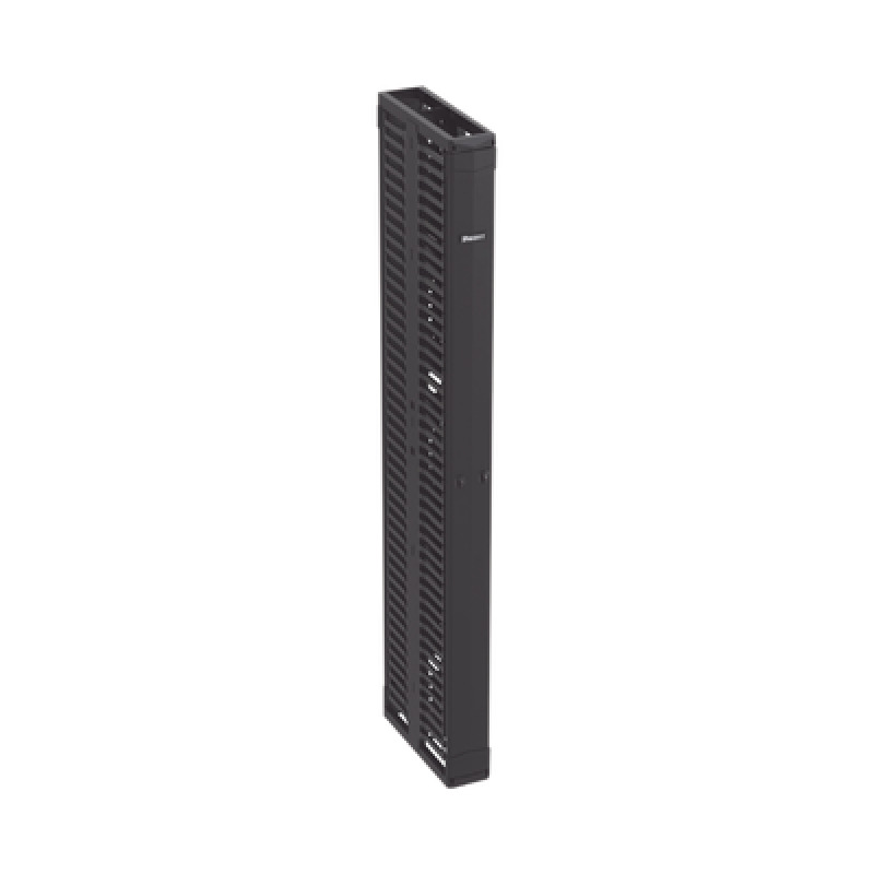 Organizador Vertical PatchRunner Doble Frontal y Posterior Para Rack Abierto de 45 Unidades 6in de Ancho Color Negro
