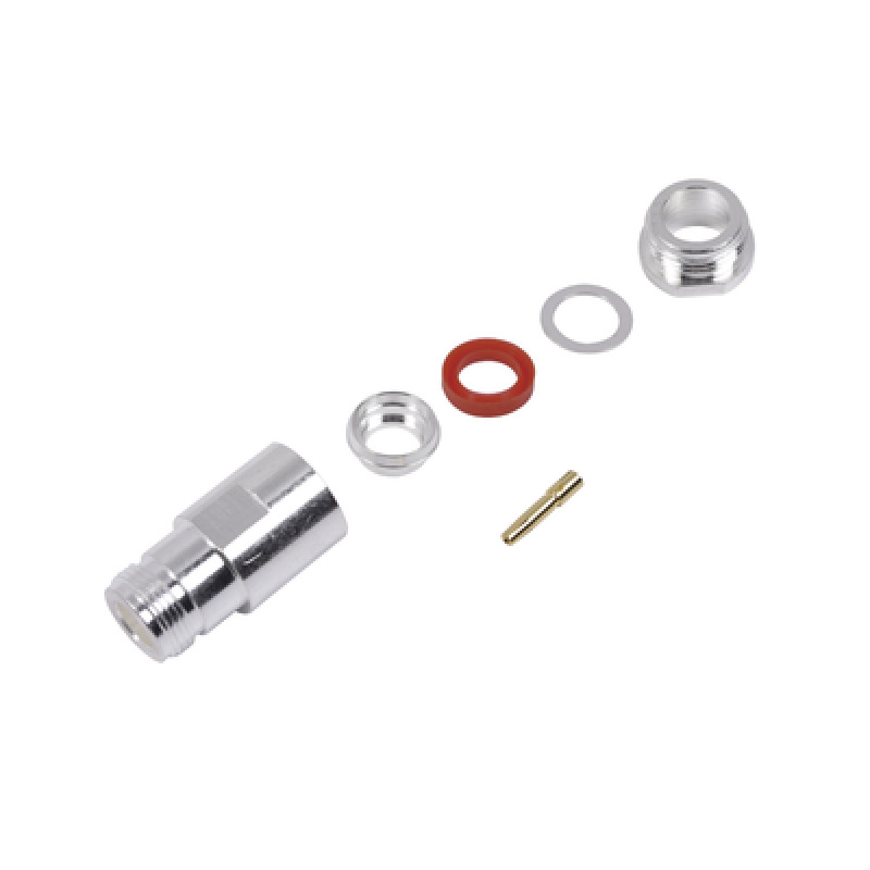 Conector N Hembra de Rosca para LMR400 9913 7810A 8214 CNT400 RG8/USYS RFLASH1113 Plata/ Oro/ Teflón