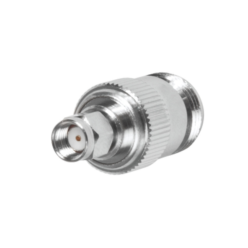 Adaptador en Línea de Conector SMA Macho Inverso a N Hembra Níquel/ Oro/ Teflón