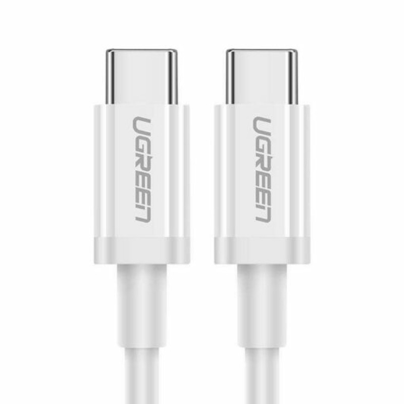 Cable USBC a USBC | 1 Metro | Carga Rápida de hasta 60W | Transferencia de datos de 480 Mbps | PD30 | QC 40/30/20 | FPC | AFC | Duradero y Flexible| Caja ABS | Cubierta de TPE | Color Blanco