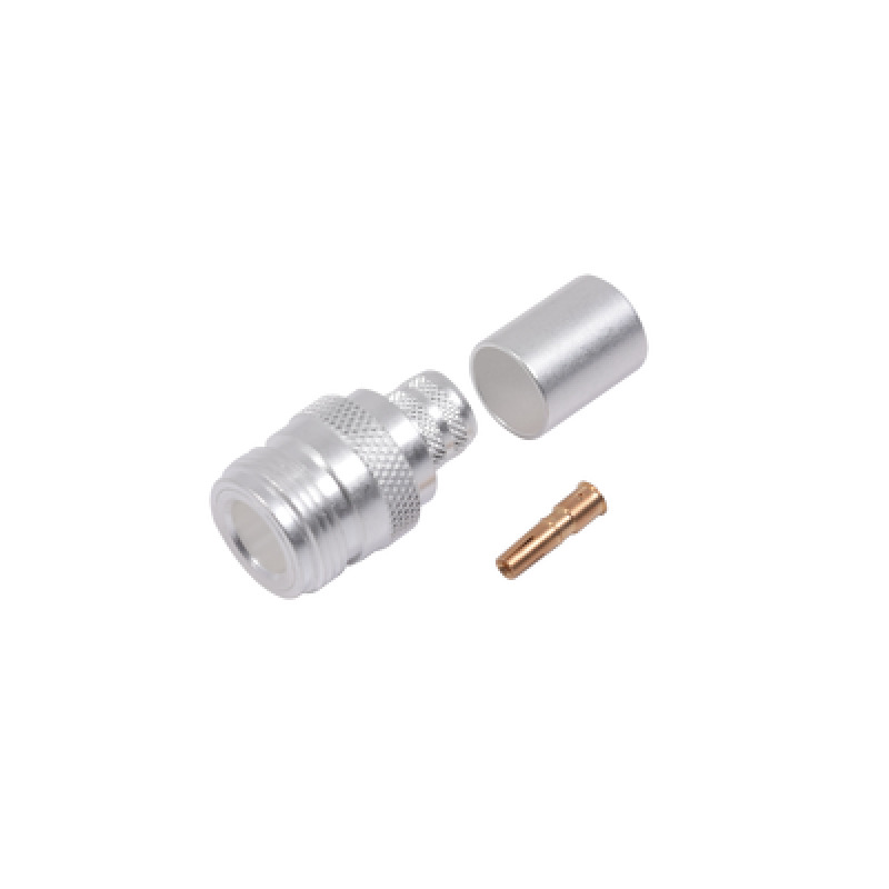 Conector N Hembra de Anillo Plegable para Cables 9913 8214 LMR400 RG8/USYS RFLASH1113 Plata/ Oro/ Teflón