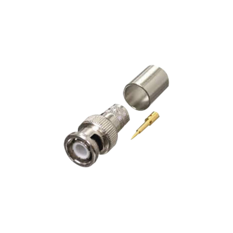 Conector BNC Macho de Anillo Plegable para RG8/U LMR400 9913 CNT400 Níquel/ Oro/ Teflón