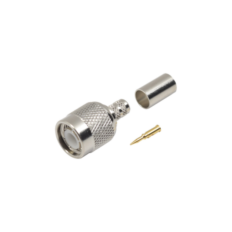 Conector TNC Macho de Anillo Plegable para Cables LMR240 RG8/X 9258 Niquel/Oro/Delrin